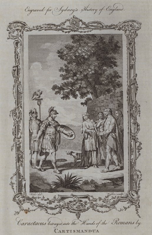 Caractacus betrayed into the Hands of the Romans by Cartismandua by Samuel (after) Wale