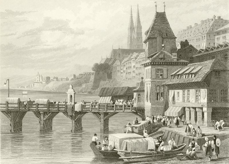 Basle, on the Rhine by Samuel Prout