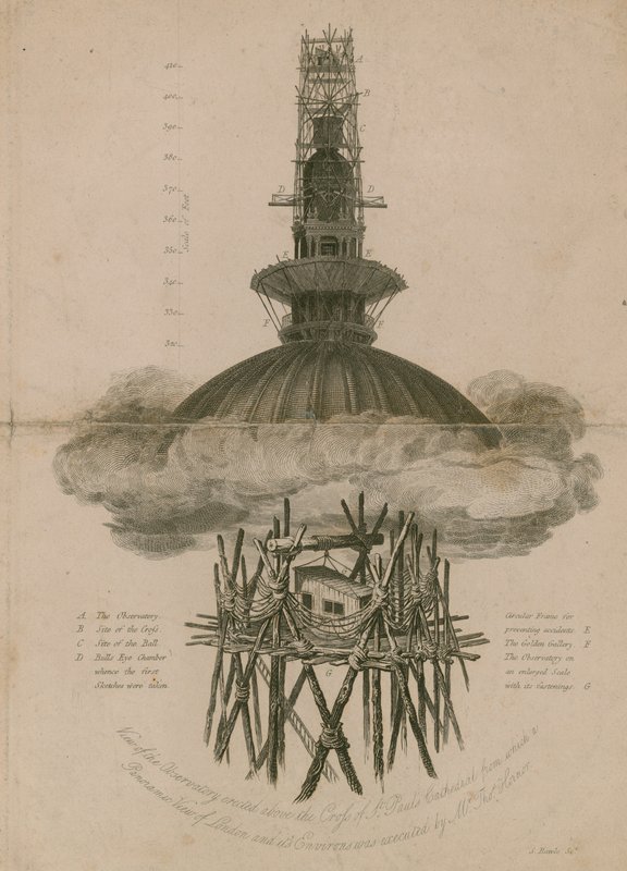 The observatory erected above the cross of St Paul