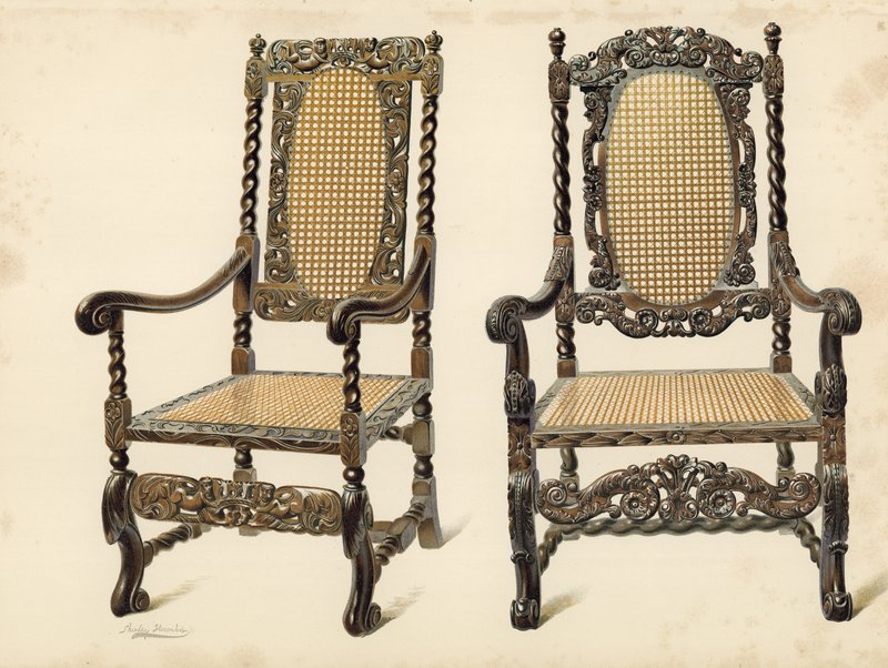 Chair, Property of P Macquoid; Chair, Property of Arthur S Cope by Shirley Charles Llewellyn Slocombe