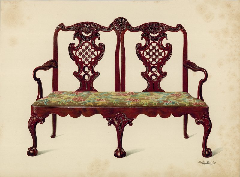 Settee, Property of Miss Mills by Shirley Charles Llewellyn Slocombe
