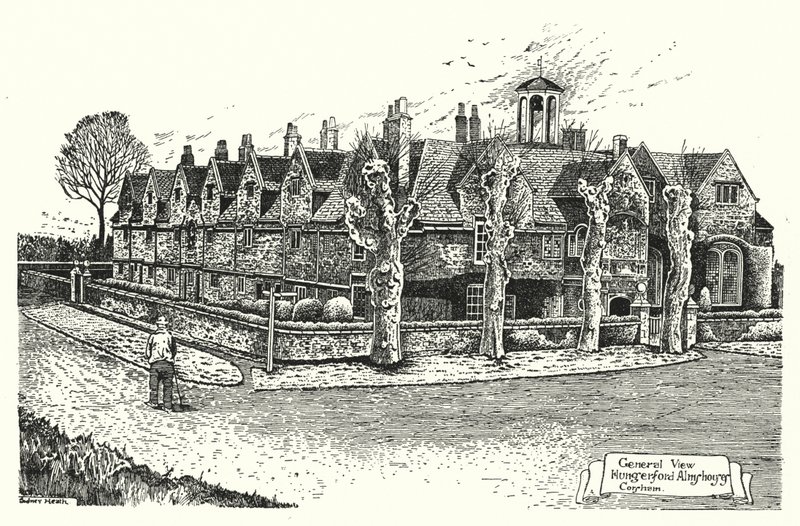 General View, Hungerford Almshouses, Corsham by Sidney Heath
