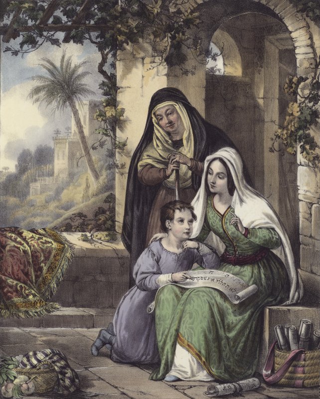 Timothy being taught the Scriptures by Siegfried Detler Bendixen