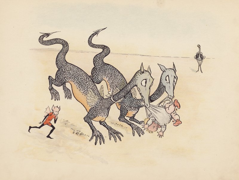 Illustration for Little Twin Dragons by Sophia Rosamond Praeger