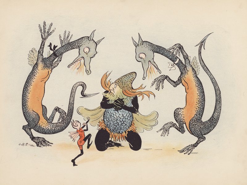 Illustration for Little Twin Dragons by Sophia Rosamond Praeger