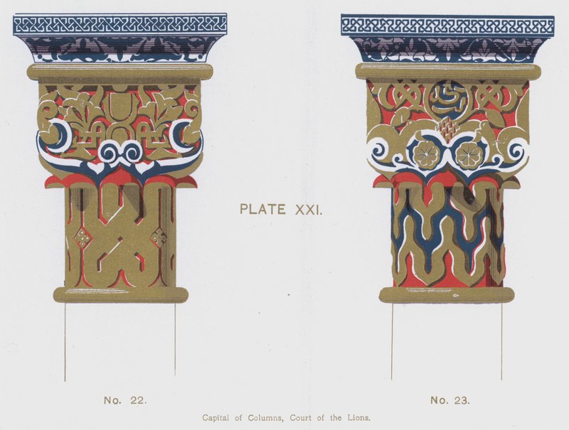 Capital of Columns, Court of the Lions by Spanish School