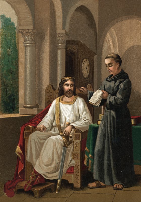 Charlemagne and Alcuin by Spanish School