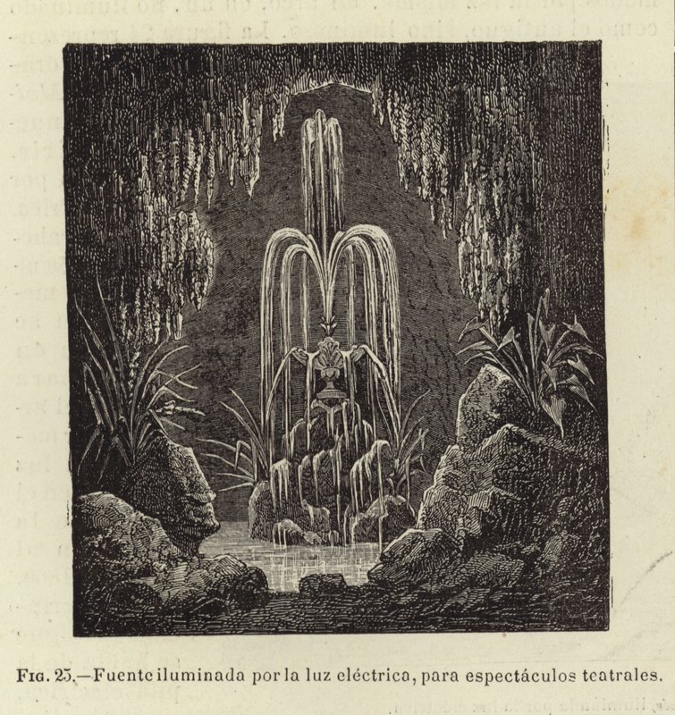Fountain illuminated by electric light, for spectacles by Spanish School