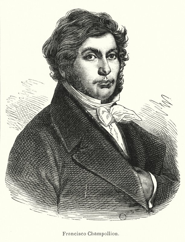 Jean-Francois Champollion, French scholar, philologist and decipherer of Ancient Egyptian hieroglyphs by Spanish School