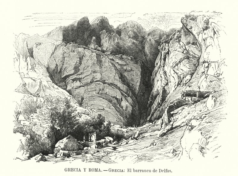 Ravine of Delphi, Greece by Spanish School