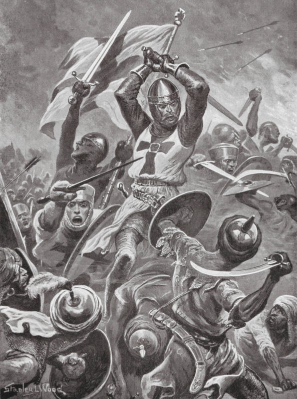 Crusaders Storming the City of Tyre by Stanley L. (after) Wood