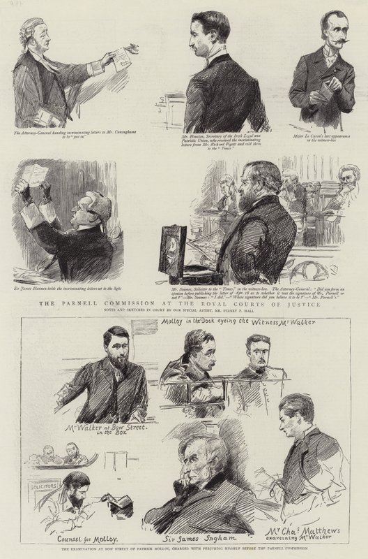 The Parnell Commission at the Royal Courts of Justice by Sydney Prior Hall