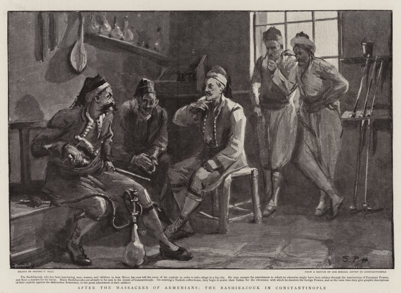 After the Massacres of Armenians, the Bashibazouk in Constantinople by Sydney Prior Hall