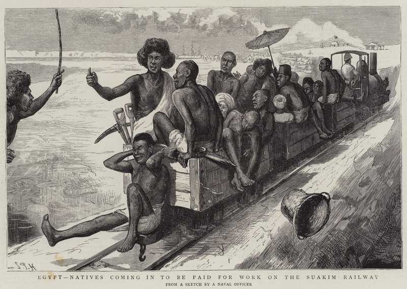 Egypt, Natives Coming in to Be Paid for Work on the Suakim Railway by Sydney Prior Hall