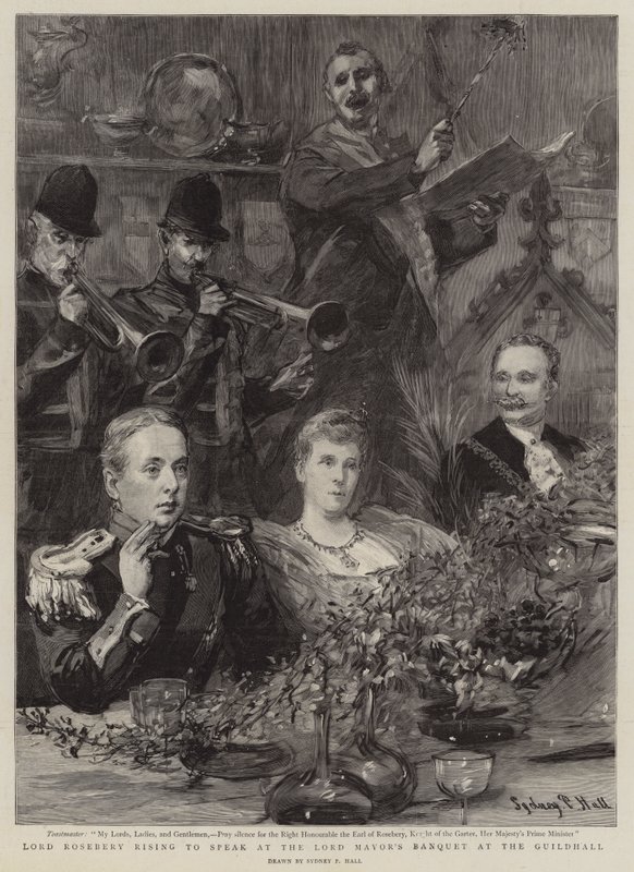 Lord Rosebery Rising to Speak at the Lord Mayor