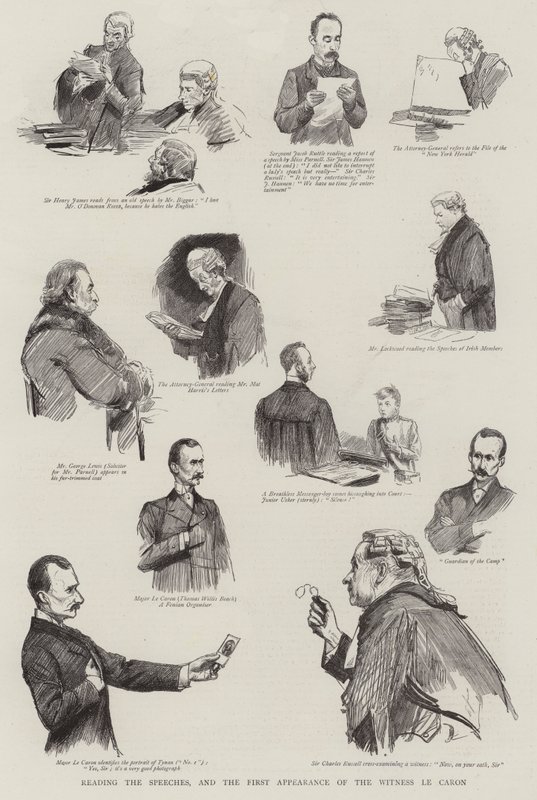 Reading the Speeches, and the First Appearance of the Witness Le Caron by Sydney Prior Hall
