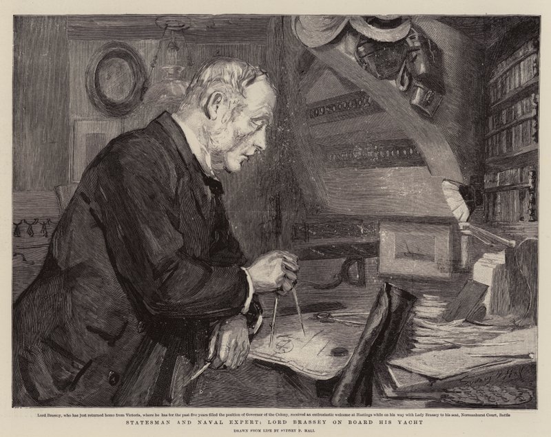 Statesman and Naval Expert, Lord Brassey on Board His Yacht by Sydney Prior Hall