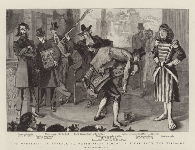 The Adelphi of Terence at Westminster School, a Scene from the Epilogue by Sydney Prior Hall