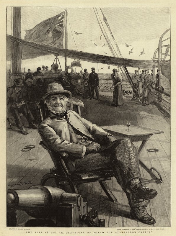 The Kiel Fetes, Mr Gladstone on Board the Tantallon Castle by Sydney Prior Hall