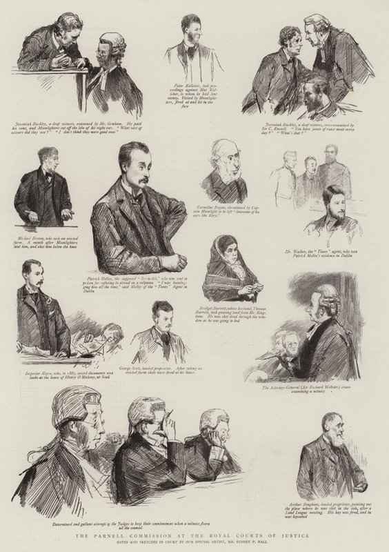 The Parnell Commission at the Royal Courts of Justice by Sydney Prior Hall
