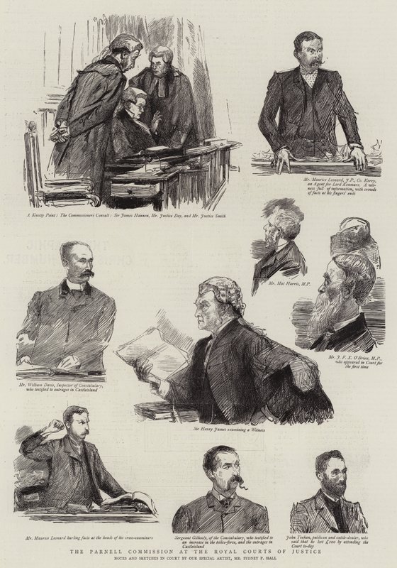 The Parnell Commission at the Royal Courts of Justice by Sydney Prior Hall