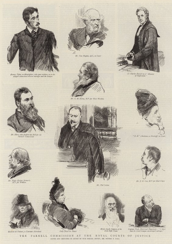 The Parnell Commission at the Royal Courts of Justice by Sydney Prior Hall