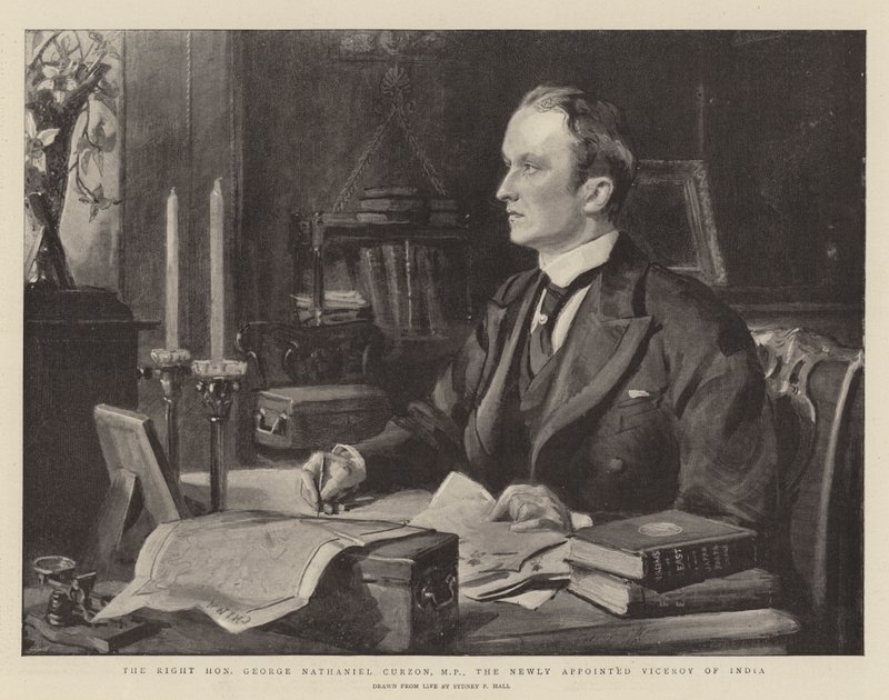 The Right Honourable George Nathaniel Curzon, MP, the Newly Appointed Viceroy of India by Sydney Prior Hall