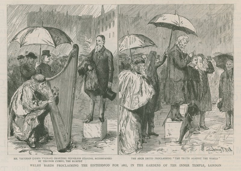 Welsh Bards Proclaiming the Eisteddford for 1887 by Sydney Prior Hall