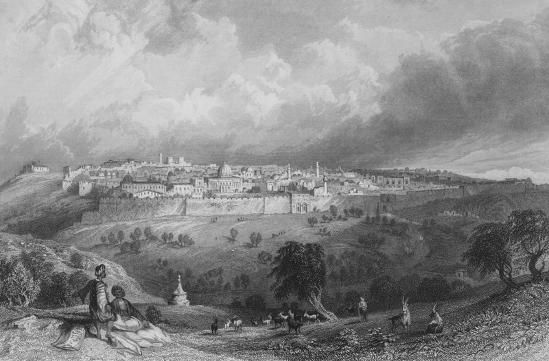 Jerusalem, from the Mount of Olives by Thomas Allom