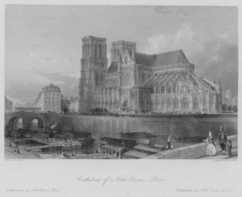 Cathedral of Notre-Dame, Paris by Thomas (after) Allom