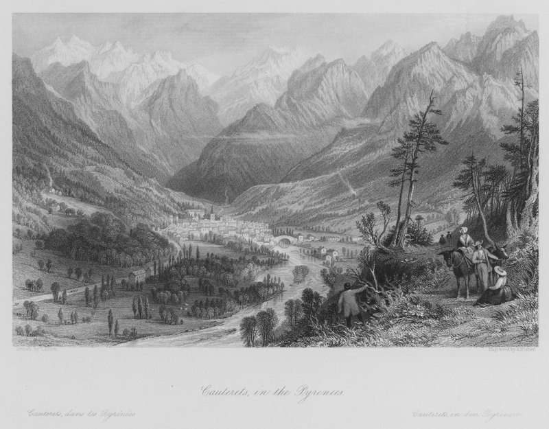 Cauterets, in the Pyrenees (engraving) by Thomas (after) Allom