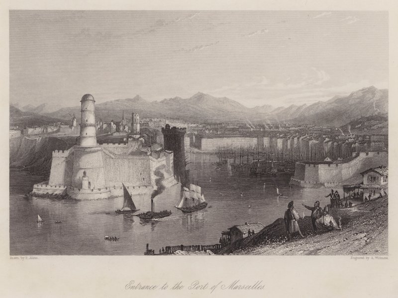 Entrance to the Port of Marseilles by Thomas (after) Allom