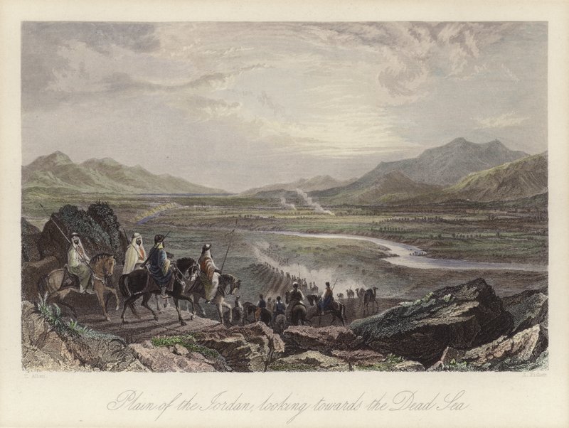 Plain of the River Jordan looking towards the Dead Sea by Thomas (after) Allom