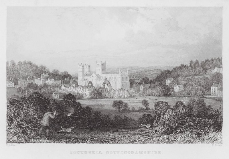 Southwell, Nottinghamshire (engraving) by Thomas (after) Allom