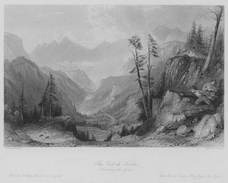 The Col de Tortes, Hunting the Izoid by Thomas (after) Allom
