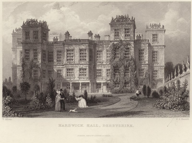 Hardwick Hall in Derbyshire by Thomas Allom