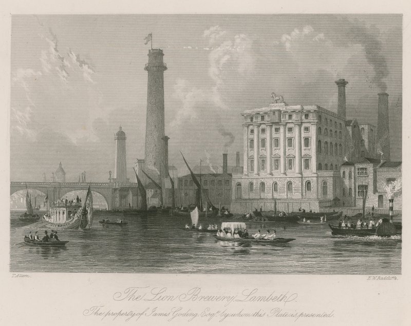 The Lion Brewery in Lambeth by Thomas Allom