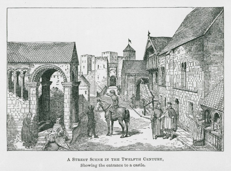 A Street Scene in the Twelfth Century by Thomas Charles Barfield