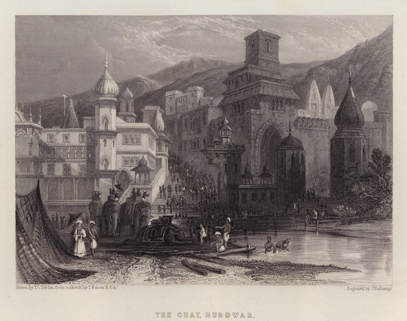 The Ghat, Hurdwar by Thomas Colman (after) Dibdin