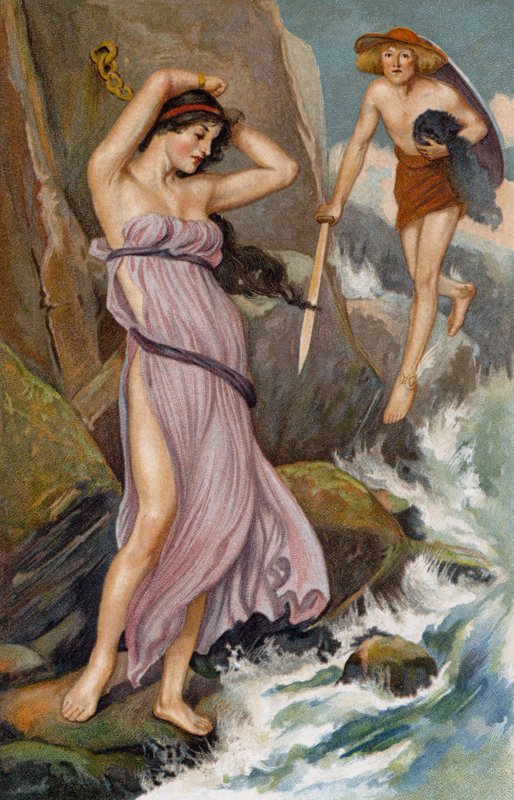 Full of pity, Perseus drew near and looked upon the maid by Thomas Heath Robinson