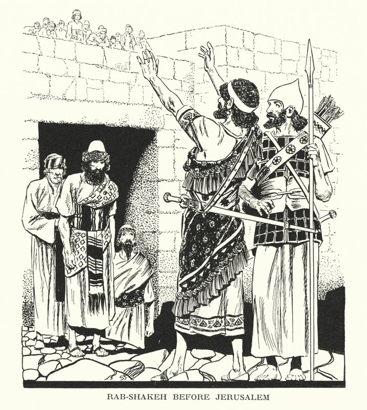 Rab-Shakeh before Jerusalem by Thomas Heath Robinson
