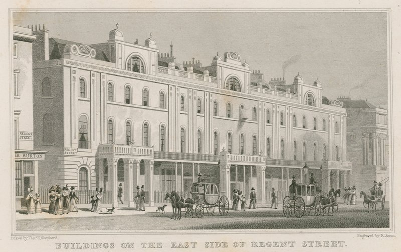 Buildings on the east side of Regent Street, London by Thomas Hosmer Shepherd