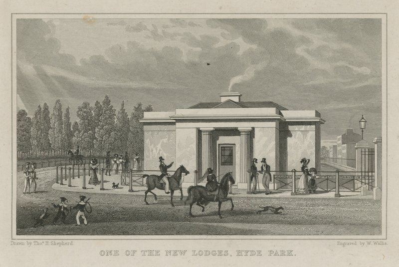 One of the new lodges, Hyde Park, London by Thomas Hosmer Shepherd
