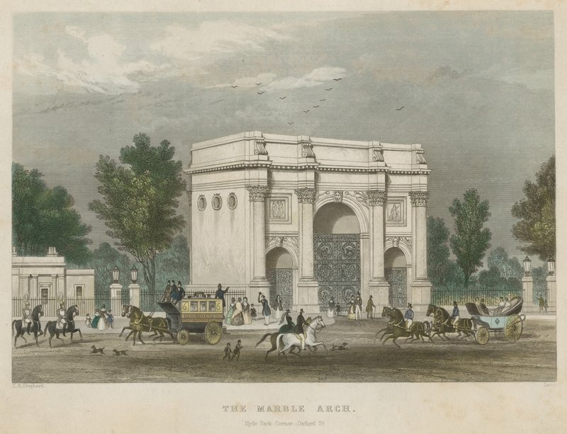 The Marble Arch, Hyde Park Corner, London by Thomas Hosmer Shepherd