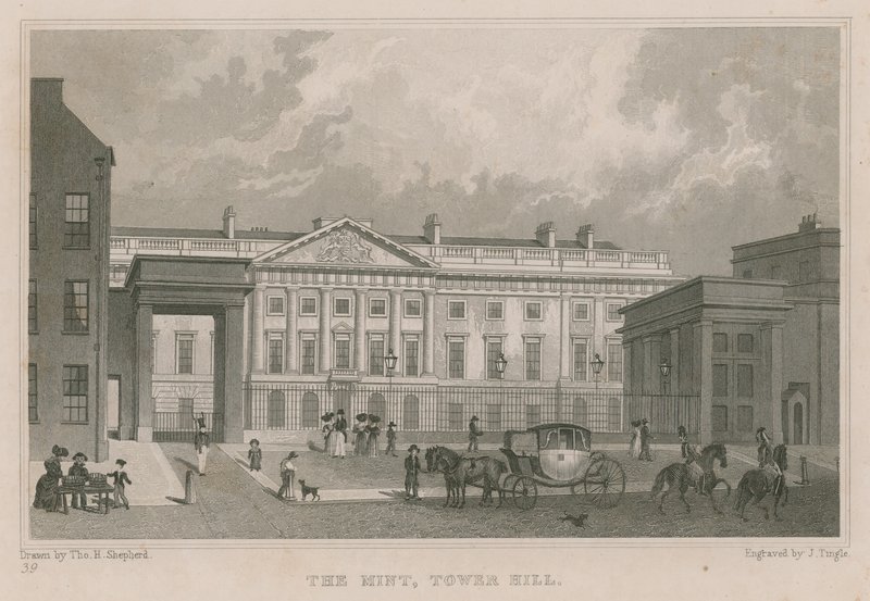 The Royal Mint, Tower Hill, London by Thomas Hosmer Shepherd