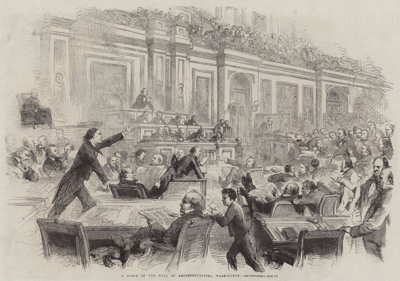 A Scene in the Hall of Representatives, Washington by Thomas Nast