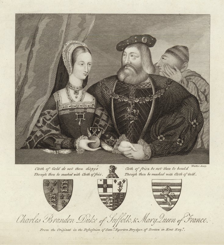 Charles Brandon Duke of Suffolk and Mary Queen of France by Thomas Trotter