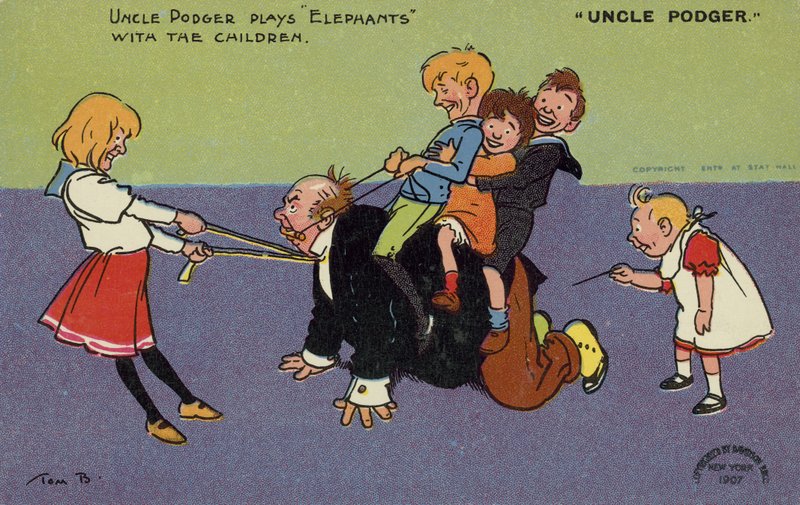 Man Playing with His Nephews and Nieces by Tom Browne