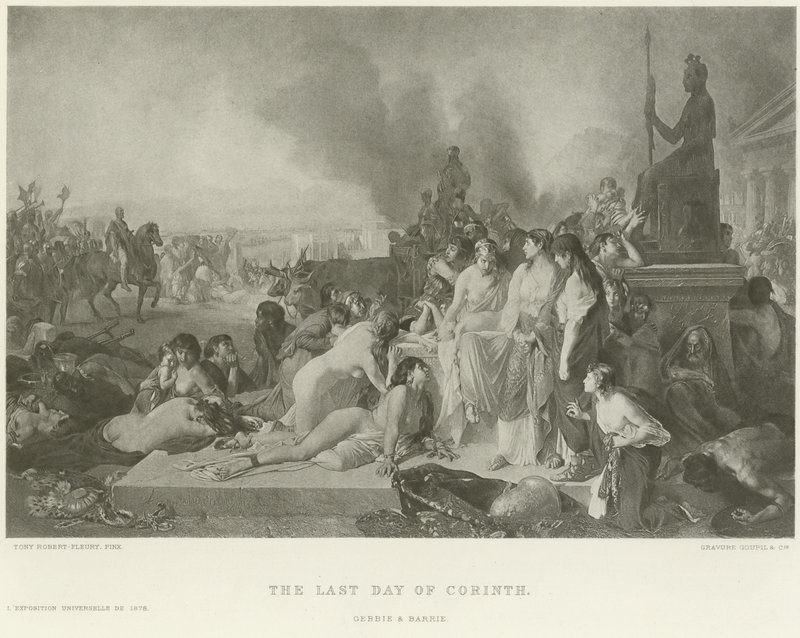 The Last Day of Corinth (engraving) by Tony Robert Fleury
