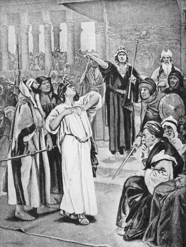 Athaliah hears the Proclamation of Joash, 837 BC by Vaclav (1851 1901) (after) Brozik